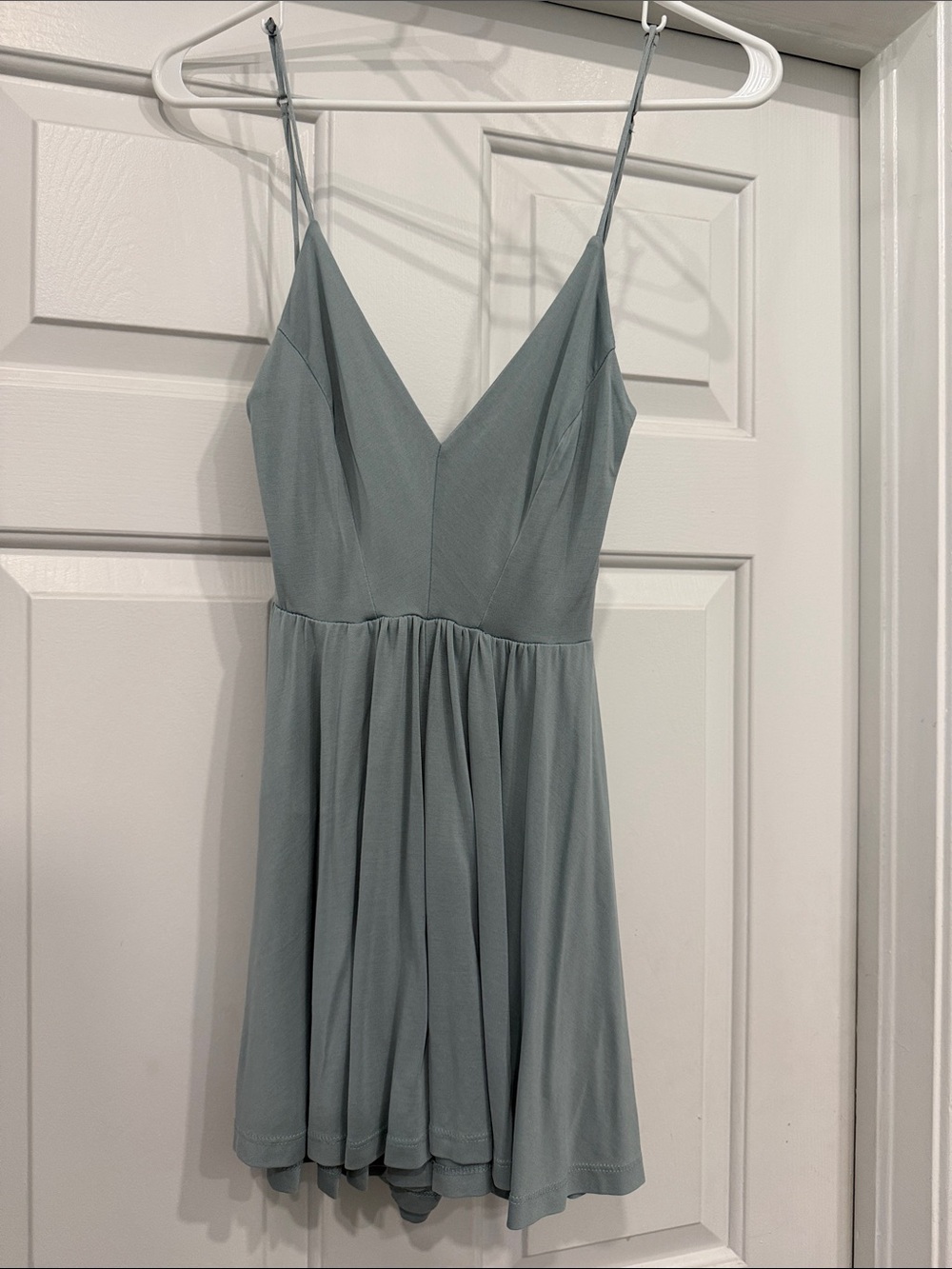 silence + noise Sage Green Spaghetti-Strap Mini Dress